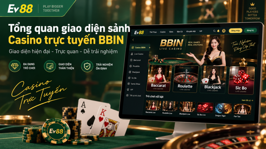 Tổng quan giao diện sảnh Casino trực tuyến BBIN