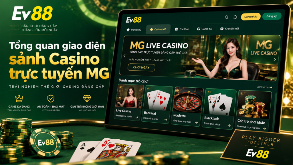Tổng quan giao diện sảnh Casino trực tuyến MG