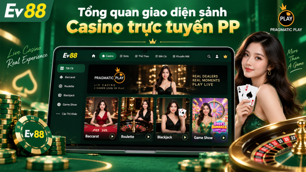Tổng quan giao diện sảnh Casino trực tuyến PP