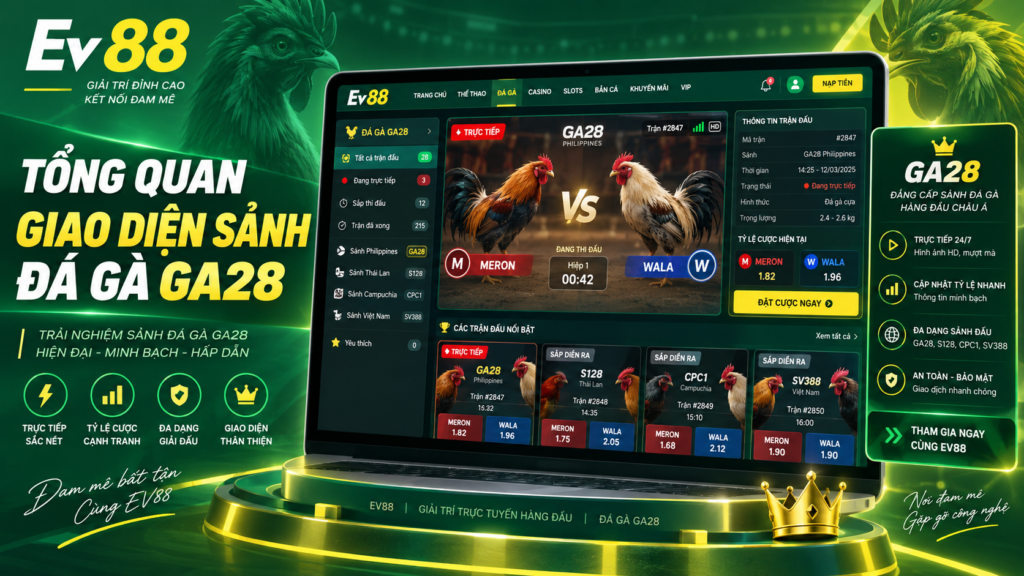Tổng quan giao diện sảnh Đá Gà GA28
