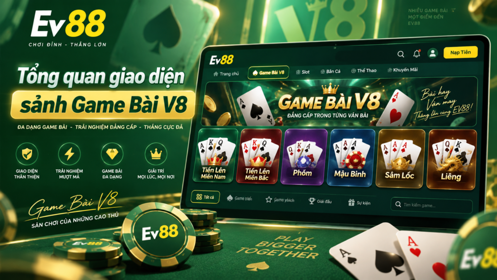 Tổng quan giao diện sảnh Game Bài V8 tại EV88